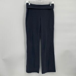 Old Navy Active Foldover Yoga Pants Gray Logo Back Flare Legs Small Petite Y2K